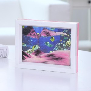 Framed Moving Sand Time Glass Picture Home Office Desk Decor Gift Underwater   142906083841